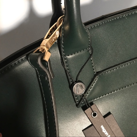 Izzy & Ali Bags Izzy Ali Dark Green Vegan Leather Large Bag Poshmark